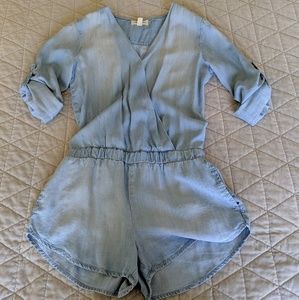 Anthropologie Chambray Romper